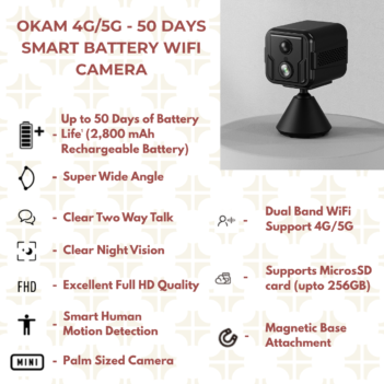 okam 4g-5g 50days battery smart wifi camera